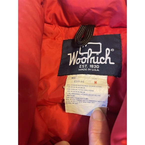 Woolrich Unisex Med Vintage 60's Puffer Down Vest  Red Snap Outdoor Casual - Picture 7 of 7